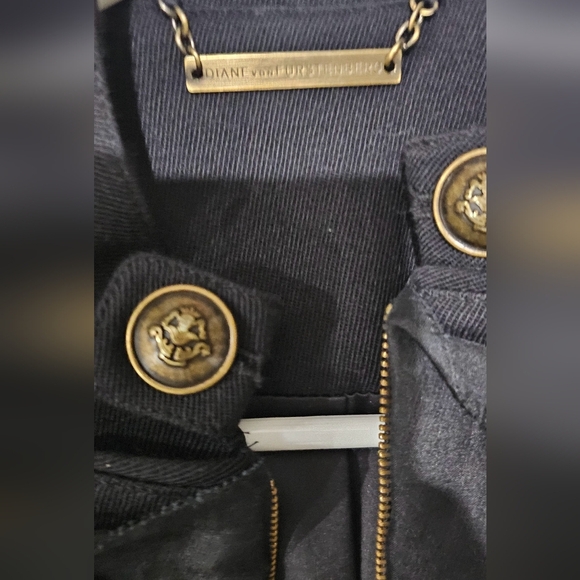 Diane Von Furstenberg Arturo Military Wool Coat Blazer JACKET Size 2 - Picture 3 of 6